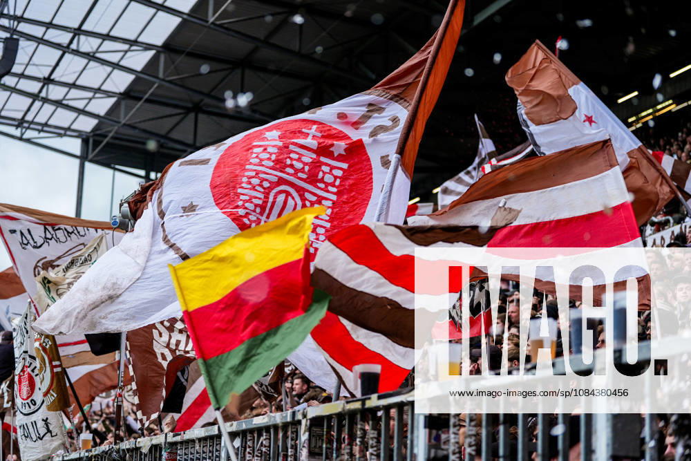 Germany Soccer 2. Bundesliga 2026–27, Matchday 7: FC St. Pauli vs. Karlsruher SC at Millerntor Stadium in Hamburg—St. Pauli fans, atmosphere, flags