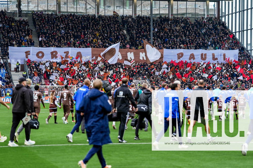 Germany Soccer 2. Bundesliga 2026–27, Matchday 7: FC St. Pauli vs. Karlsruher SC at Millerntor Stadium in Hamburg—St. Pauli fans, atmosphere, flags