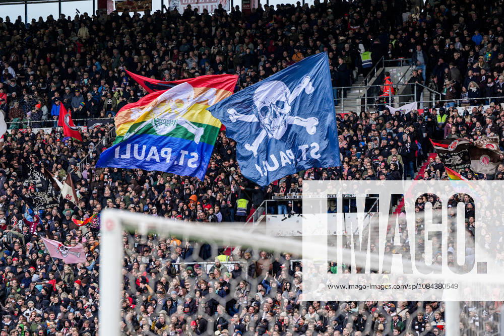 Germany Soccer 2. Bundesliga 2026–27, Matchday 7: FC St. Pauli vs. Karlsruher SC at Millerntor Stadium in Hamburg—St. Pauli fans, atmosphere, flags