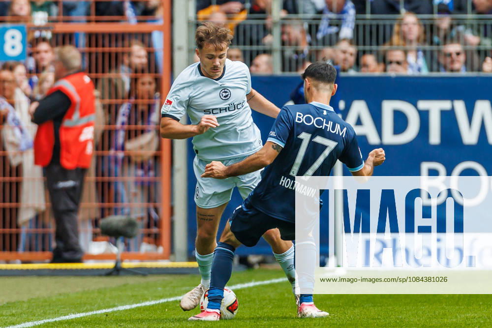 Felix Hagmann of DSC Arminia Bielefeld and Gerrit Holtmann of VfL Bochum battle for the ball during the 2. Bundesliga match between VfL Bochum and Arminia Bielefeld at Ruhrstadion on October 11, 2026, in Bochum, Germany. Photo by Mario Hommes, DeFodi Images. Felix Hagmann of DSC Arminia Bielefeld and Gerrit Holtmann of VfL Bochum battle for the ball during the 2. Bundesliga match between VfL Bochum and Arminia Bielefeld at Vonovia Ruhrstadion on October 11, 2026 in Bochum, Germany. Photo by Mario Hommes, DeFodi Images. DFB and DFL regulations prohibit any use of photographs as image sequences and or quasi-video. Photo by Mario Hommes, DeFodi Images