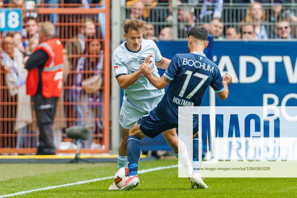 Felix Hagmann of DSC Arminia Bielefeld and Gerrit Holtmann of VfL Bochum battle for the ball during the 2. Bundesliga match between VfL Bochum and Arminia Bielefeld at Ruhrstadion on October 11, 2026, in Bochum, Germany. Photo by Mario Hommes, DeFodi Images. Felix Hagmann of DSC Arminia Bielefeld and Gerrit Holtmann of VfL Bochum battle for the ball during the 2. Bundesliga match between VfL Bochum and Arminia Bielefeld at Vonovia Ruhrstadion on October 11, 2026 in Bochum, Germany. Photo by Mario Hommes, DeFodi Images. DFB and DFL regulations prohibit any use of photographs as image sequences and or quasi-video. Photo by Mario Hommes, DeFodi Images