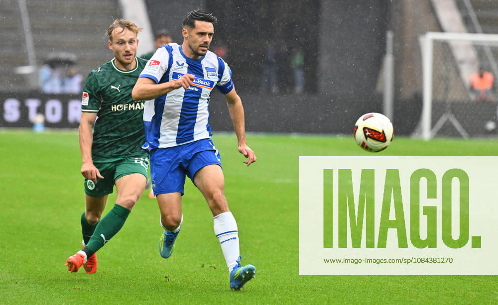 Soccer Season 2026–2027, Matchday 2, Bundesliga, Hertha BSC Berlin vs. SpVgg Greuther Fürth (Kleeblatt), Sports photo by Zink . DFL regulations prohibit any use of photographs as image sequences and or quasi-video. For editorial use only. for editorial use only. Jannik Dehm 23, SpVgg Greuther Fürth; Josip Brekalo 7, Hertha BSC