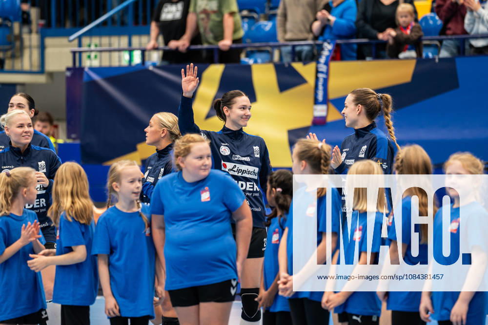 HSG Blomberg Lippe GER vs. Odense Handbold DEN, Handball, EHF Champions League Women, Group Stage, October 11, 2026, 2026–2027 Season, Lemgo: Nuria Bucher (HSG Blomberg Lippe), age 21, during warm-ups at the Lemgo Phoenix Contact Arena, Germany