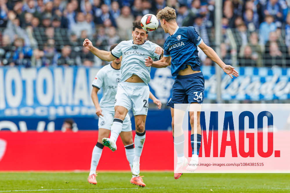 Stefano Russo of DSC Arminia Bielefeld and Tom Meyer of VfL Bochum battle for the ball during the 2. Bundesliga match between VfL Bochum and Arminia Bielefeld at Ruhrstadion on October 11, 2026, in Bochum, Germany. Photo by Mario Hommes, DeFodi Images. Stefano Russo (DSC Arminia Bielefeld) and Tom Meyer (VfL Bochum) battle for the ball during the 2. Bundesliga match between VfL Bochum and Arminia Bielefeld at Vonovia Ruhrstadion on October 11, 2026 in Bochum, Germany. Photo by Mario Hommes, DeFodi Images. DFB and DFL regulations prohibit any use of photographs as image sequences and or quasi-video. Photo by Mario Hommes, DeFodi Images