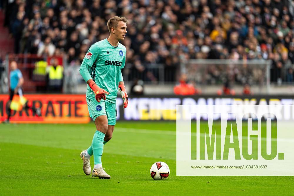 Goalkeeper Hans Christian Bernat of Karlsruher SC, 01 on the ball, GER, FC St. Pauli vs. Karlsruher SC, soccer, 2. Bundesliga, Matchday 7, 2026–2027 season, October 11, 2026 DFL regulations prohibit any use of photographs as image sequences and or quasi-video, GER, FC St. Pauli vs. Karlsruher SC, soccer, 2. Bundesliga, Matchday 7, 2026–2027 season, October 11, 2026, Hamburg
