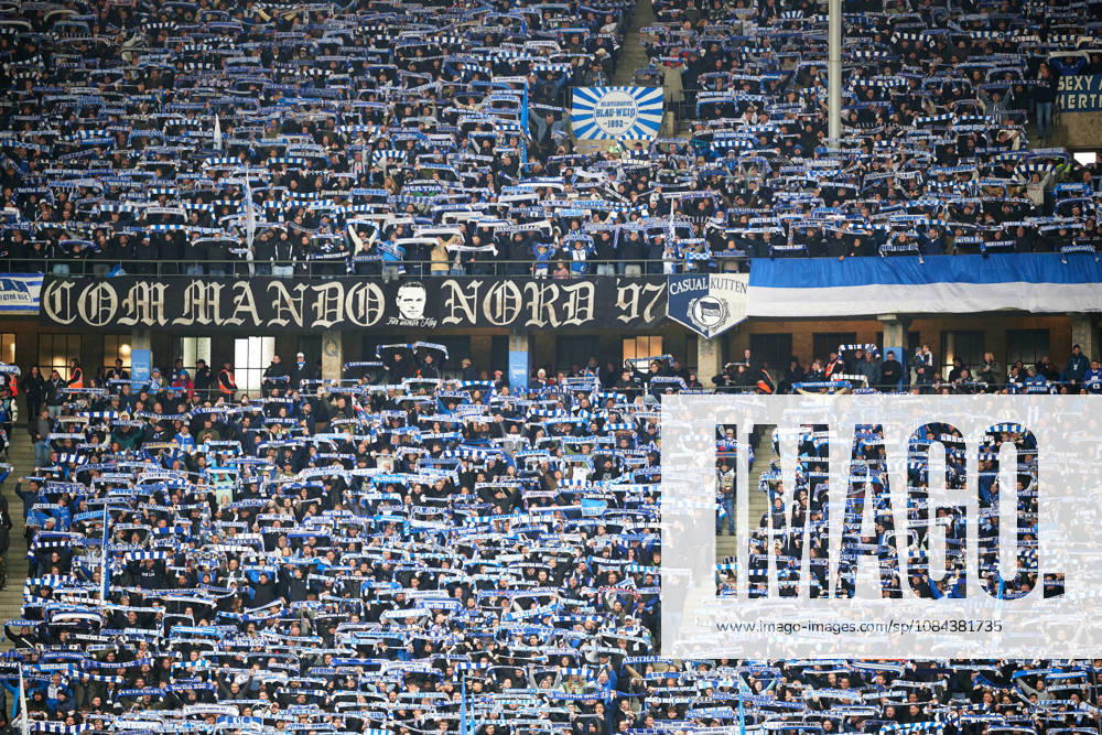 Scene from the Olympic Stadium in Berlin, Hertha fans, GER, Hertha BSC vs. SPVGG Greuther Fürth, 2. Bundesliga, 2026–27 season, Matchday 7, October 11, 2026. DFL regulations prohibit any use of photographs as image sequences and or quasi-video. GER, Hertha BSC vs. SPVGG Greuther Fürth, 2. Bundesliga, 2026–27 season, Matchday 7, October 11, 2026, Berlin
