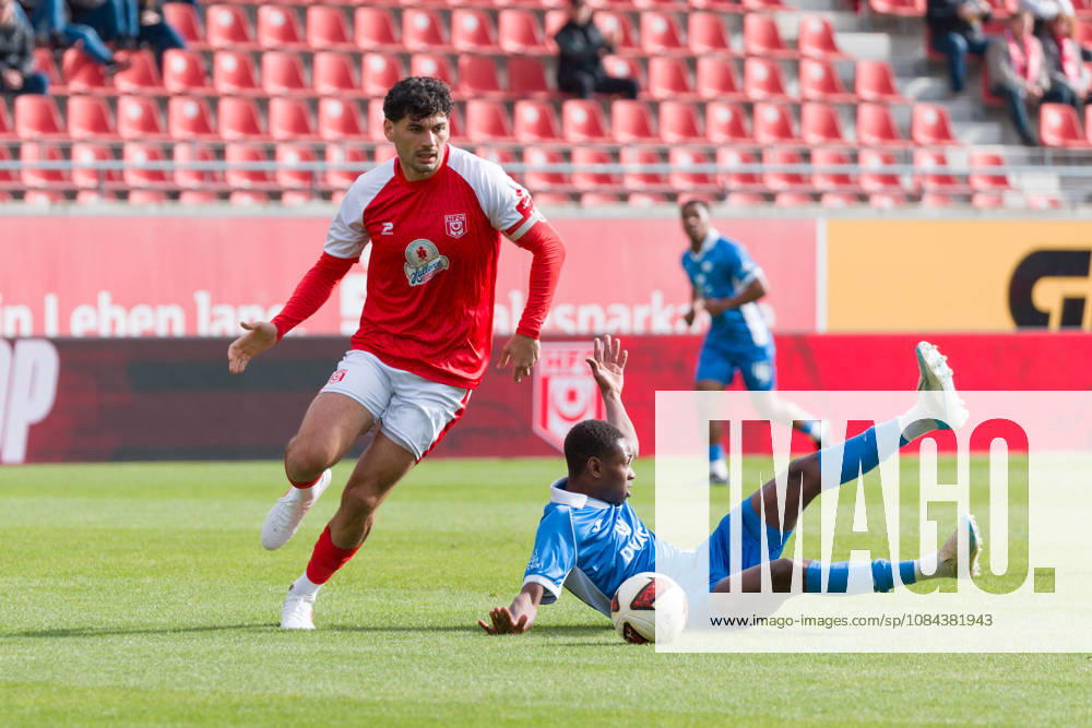 Burim Halili HFC, 5, Ali Kasola RSV, 66, Hallescher FC vs. RSV Eintracht 1949, Soccer, Northeast Regional League, Matchday 12, 2026–27 Season, October 11, 2026, Halle Leuna Chemie Stadium, ST Deutschland