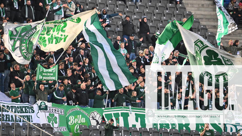 Soccer Season 2026–2027, Matchday 2, Bundesliga, Hertha BSC Berlin vs. SpVgg Greuther Fürth (Kleeblatt) Sports Photo by Zink . DFL regulations prohibit any use of photographs as image sequences and or quasi-video; for for editorial use only: Greutherfürth fans, fans, fan block, Kleeblatt fans