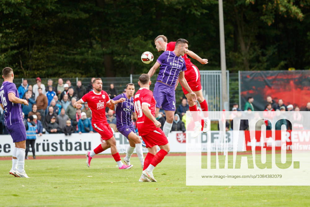Featured: Daniel Fisl (Aue) vs. Lukas Walchhütter (Greifswald) GER, Greifswalder FC vs. FC Erzgebirge Aue, Soccer, Men, Northeast Regional League, Matchday 12, 2026–2027 Season, October 11, 2026, Greifswald Volksstadion, Mecklenburg-Western Pomerania, Germany
