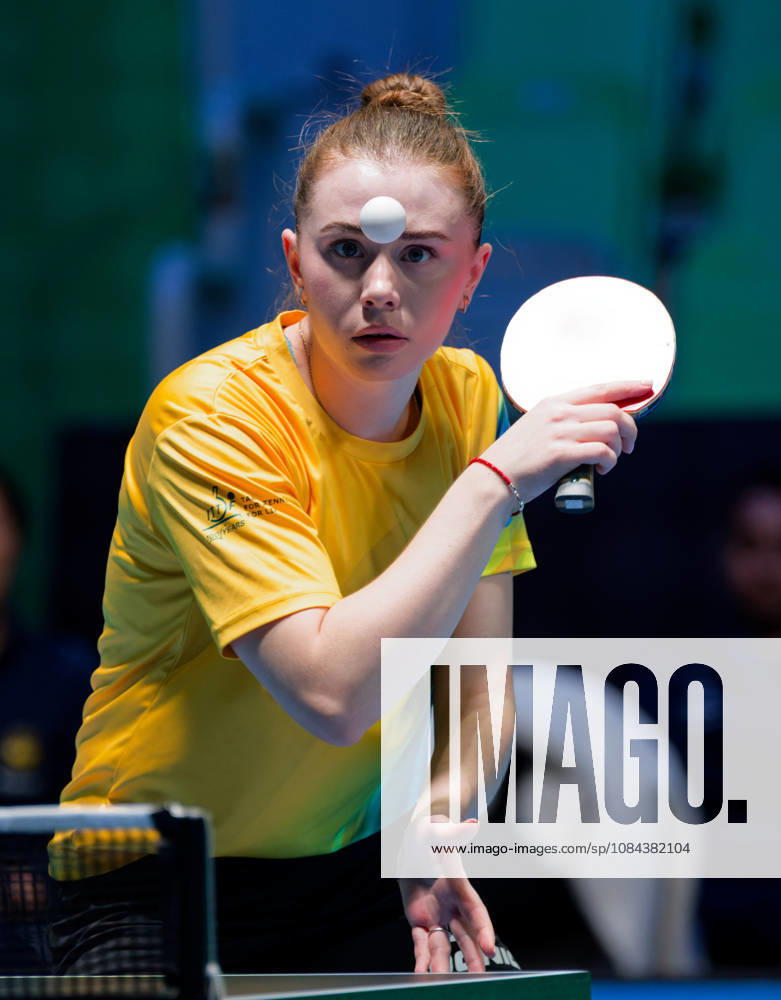 Anastasiya Dymytrenko of Ukraine (photo ms1110b) at the 2026 European Table Tennis Championships in Ljubljana LJUBLJANA, SLOVENIA, OCTOBER 11, 2026 Anastasiya Dymytrenko of Ukraine (photo ms1110b) in action at the European Table Tennis Championships at Stozice Arena in Ljubljana, Slovenia. Photo by Manfred Schillings. Ljubljana, Stozice Arena, Slovenia