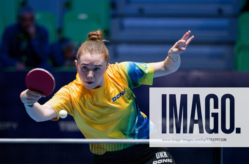 Anastasiya Dymytrenko of Ukraine (photo ms1111b) at the 2026 European Table Tennis Championships in Ljubljana LJUBLJANA, SLOVENIA, OCTOBER 11, 2026 Anastasiya Dymytrenko of Ukraine (photo ms1111b) in action at the European Table Tennis Championships at Stozice Arena in Ljubljana, Slovenia. Photo by Manfred Schillings. Ljubljana, Stozice Arena, Slovenia