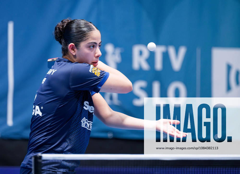 Angelina Bebawy of Sweden (photo ms0983b) at the 2026 European Table Tennis Championships in Ljubljana LJUBLJANA, SLOVENIA, OCTOBER 11, 2026 Angelina Bebawy of Sweden (photo ms0983b) in action at the European Table Tennis Championships at Stozice Arena in Ljubljana, Slovenia. Photo by Manfred Schillings. Ljubljana, Stozice Arena, Slovenia