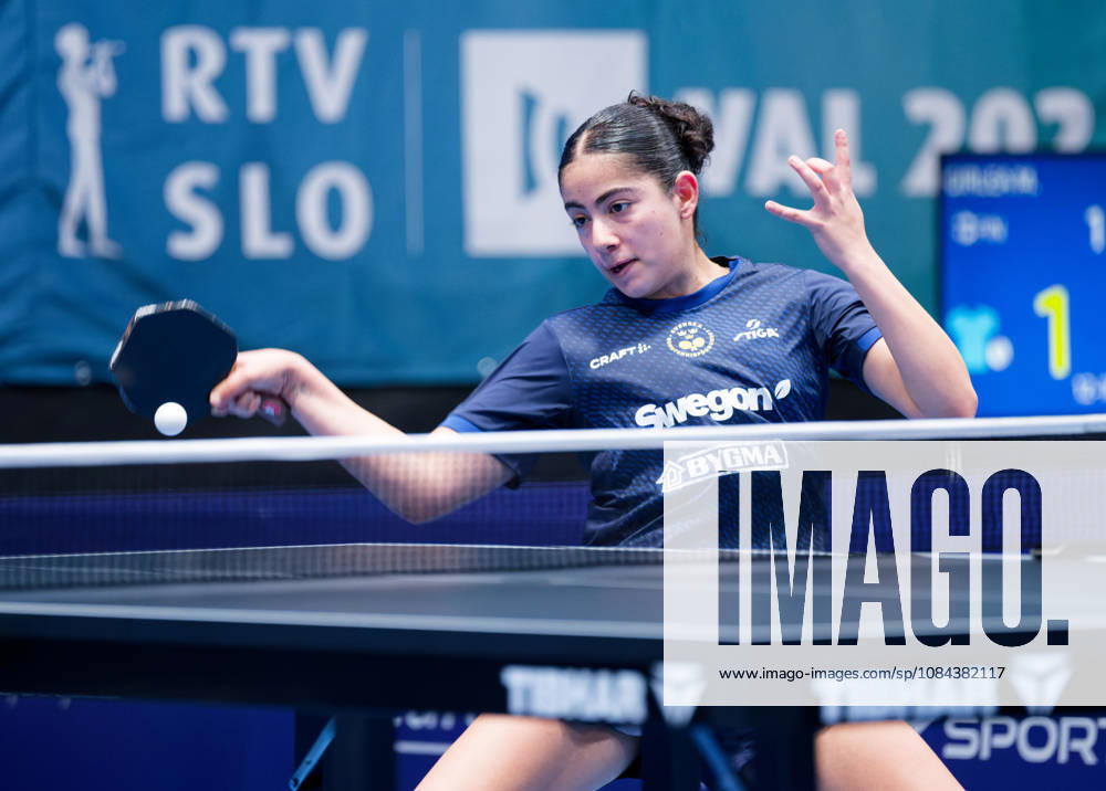 Angelina Bebawy of Sweden (photo ms0985b) at the 2026 European Table Tennis Championships in Ljubljana LJUBLJANA, SLOVENIA, OCTOBER 11, 2026 Angelina Bebawy of Sweden (photo ms0985b) in action at the European Table Tennis Championships at Stozice Arena in Ljubljana, Slovenia. Photo by Manfred Schillings. Ljubljana, Stozice Arena, Slovenia