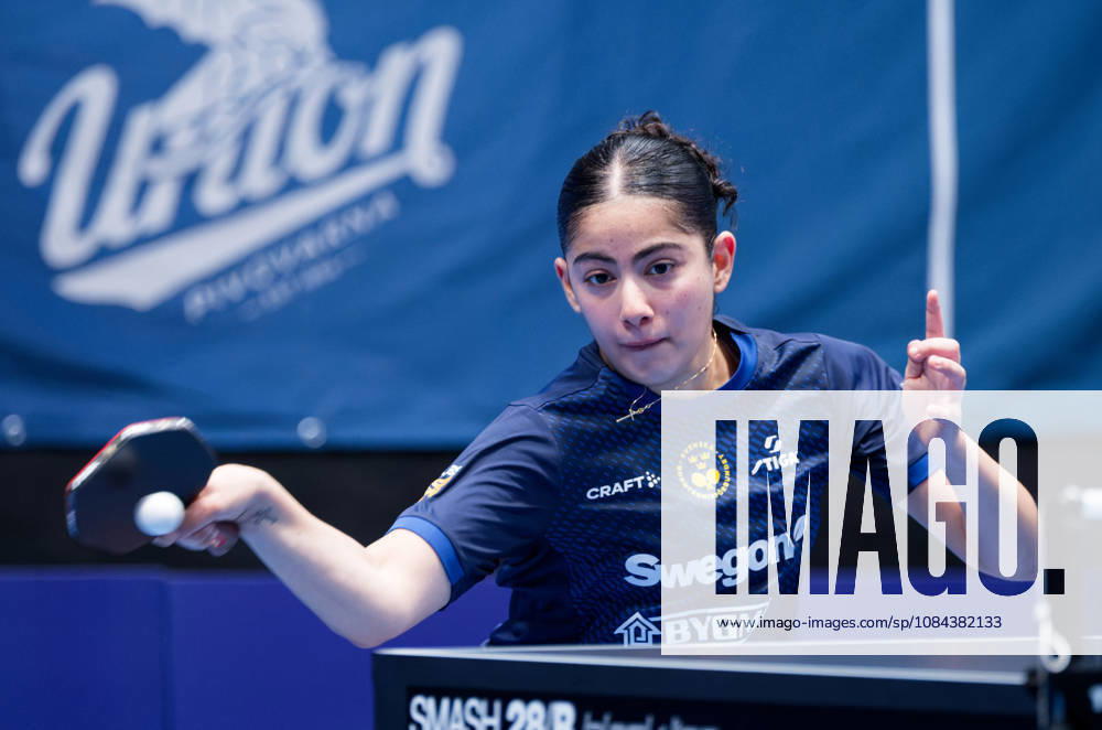Angelina Bebawy of Sweden (photo ms1007b) at the 2026 European Table Tennis Championships in Ljubljana LJUBLJANA, SLOVENIA, OCTOBER 11, 2026 Angelina Bebawy of Sweden (photo ms1007b) in action at the European Table Tennis Championships at Stozice Arena in Ljubljana, Slovenia. Photo by Manfred Schillings. Ljubljana, Stozice Arena, Slovenia