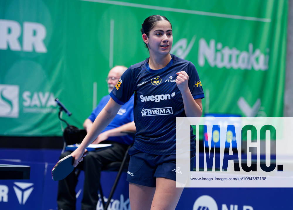 Angelina Bebawy of Sweden (photo ms1014b) at the 2026 European Table Tennis Championships in Ljubljana LJUBLJANA, SLOVENIA, OCTOBER 11, 2026 Angelina Bebawy of Sweden (photo ms1014b) in action at the European Table Tennis Championships at Stozice Arena in Ljubljana, Slovenia. Photo by Manfred Schillings. Ljubljana, Stozice Arena, Slovenia