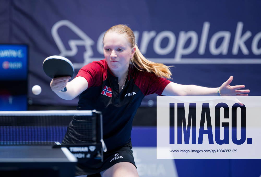Christine Kalvatn of Norway (photo ms1049b) at the 2026 European Table Tennis Championships in Ljubljana LJUBLJANA, SLOVENIA, OCTOBER 11, 2026 Christine Kalvatn of Norway (photo ms1049b) in action at the European Table Tennis Championships at Stozice Arena in Ljubljana, Slovenia. Photo by Manfred Schillings. Ljubljana, Stozice Arena, Slovenia