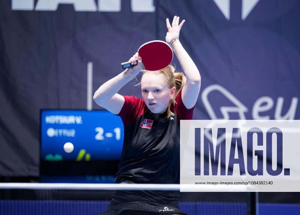 Christine Kalvatn of Norway (photo ms1050b) at the 2026 European Table Tennis Championships in Ljubljana LJUBLJANA, SLOVENIA, OCTOBER 11, 2026 Christine Kalvatn of Norway (photo ms1050b) in action at the European Table Tennis Championships at Stozice Arena in Ljubljana, Slovenia. Photo by Manfred Schillings. Ljubljana, Stozice Arena, Slovenia