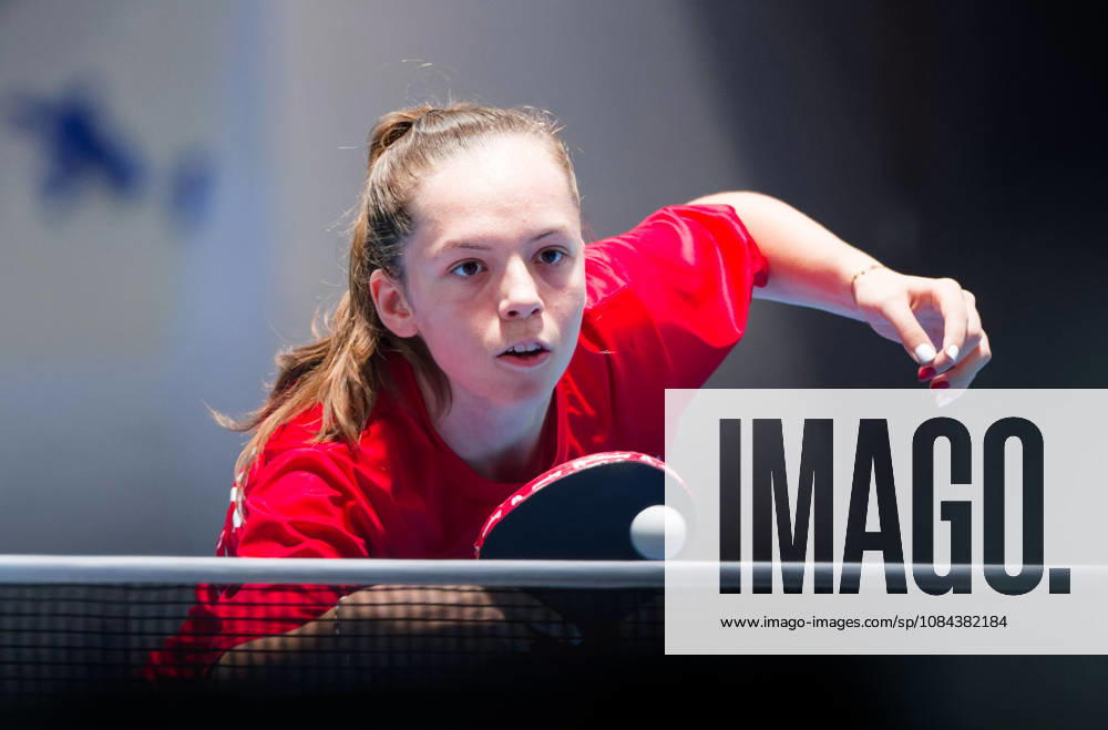 Fanny Doutaz of Switzerland (photo ms1126b) at the 2026 European Table Tennis Championships in Ljubljana LJUBLJANA, SLOVENIA, OCTOBER 11, 2026 Fanny Doutaz of Switzerland (photo ms1126b) in action at the European Table Tennis Championships at Stozice Arena in Ljubljana, Slovenia. Photo by Manfred Schillings. Ljubljana, Stozice Arena, Slovenia