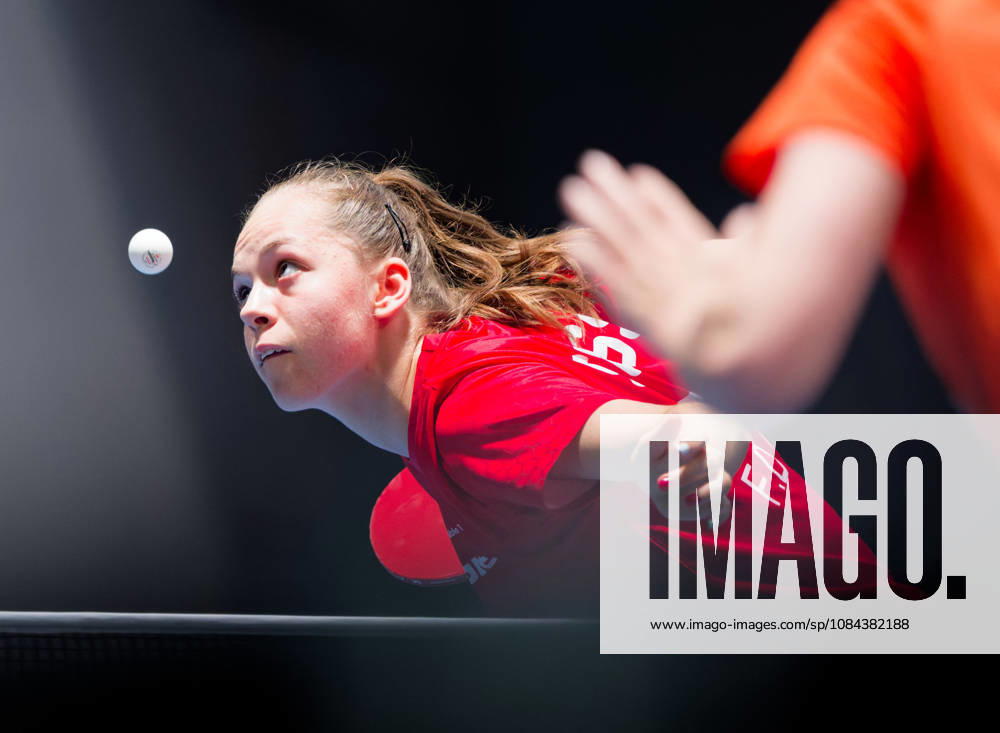Fanny Doutaz of Switzerland (photo ms1127b) at the 2026 European Table Tennis Championships in Ljubljana LJUBLJANA, SLOVENIA, OCTOBER 11, 2026 Fanny Doutaz of Switzerland (photo ms1127b) in action at the European Table Tennis Championships at Stozice Arena in Ljubljana, Slovenia. Photo by Manfred Schillings. Ljubljana, Stozice Arena, Slovenia