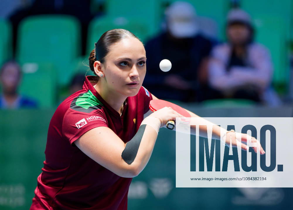 Julia Leal Portugal (photo ms1114b) at the 2026 European Table Tennis Championships in Ljubljana LJUBLJANA, SLOVENIA, OCTOBER 11, 2026 Julia Leal of Portugal (photo ms1114b) in action at the European Table Tennis Championships at Stozice Arena in Ljubljana, Slovenia. Photo by Manfred Schillings. Ljubljana, Stozice Arena, Slovenia