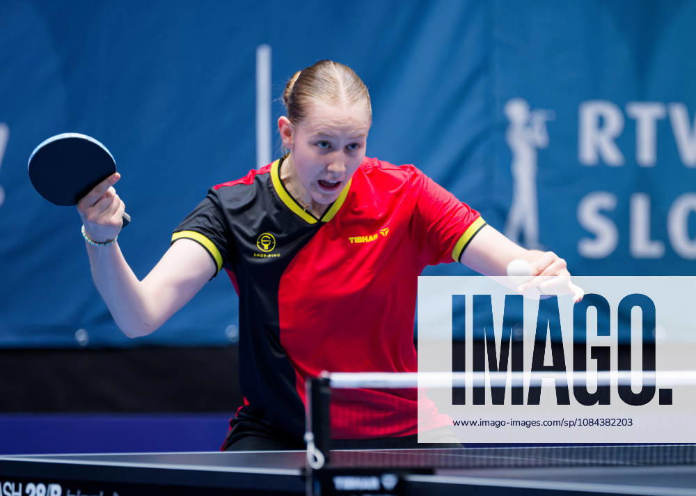 Lessia Lewyckyj (Belgium), photo ms1032b, at the 2026 European Table Tennis Championships in Ljubljana LJUBLJANA, SLOVENIA, OCTOBER 11, 2026 Lessia Lewyckyj of Belgium (photo ms1032b) in action at the European Table Tennis Championships at Stozice Arena in Ljubljana, Slovenia. Photo by Manfred Schillings. Ljubljana, Stozice Arena, Slovenia
