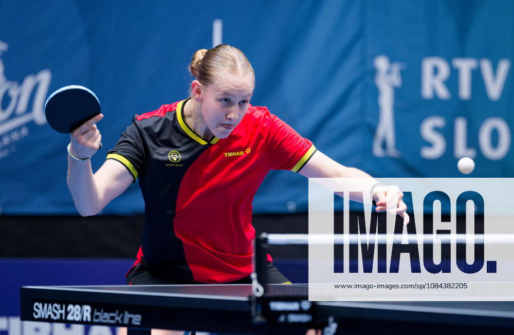 Lessia Lewyckyj (Belgium), photo ms1033b, at the 2026 European Table Tennis Championships in Ljubljana LJUBLJANA, SLOVENIA, OCTOBER 11, 2026 Lessia Lewyckyj of Belgium (photo ms1033b) in action at the European Table Tennis Championships at Stozice Arena in Ljubljana, Slovenia. Photo by Manfred Schillings. Ljubljana, Stozice Arena, Slovenia