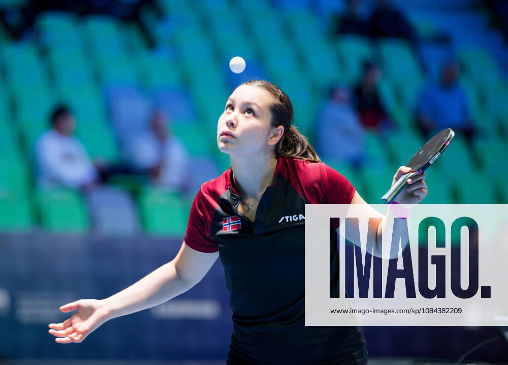 Martine Toftaker of Norway (photo ms1035b) at the 2026 European Table Tennis Championships in Ljubljana LJUBLJANA, SLOVENIA, OCTOBER 11, 2026 Martine Toftaker of Norway (photo ms1035b) in action at the European Table Tennis Championships at Stozice Arena in Ljubljana, Slovenia. Photo by Manfred Schillings. Ljubljana, Stozice Arena, Slovenia