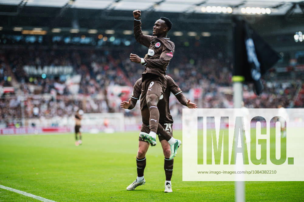 2. Bundesliga: FC St. Pauli vs. Karlsruher SC, October 11, 2026 – Goal, celebration by Abdoulie Ceesay (FC St. Pauli), 9–1. Soccer, 2. Bundesliga, Matchday 7: FC St. Pauli vs. Karlsruher SC on October 11, 2026, at Millerntor Stadium, Hamburg. DFL regulations prohibit any use of photographs as image sequences and or quasi-video.