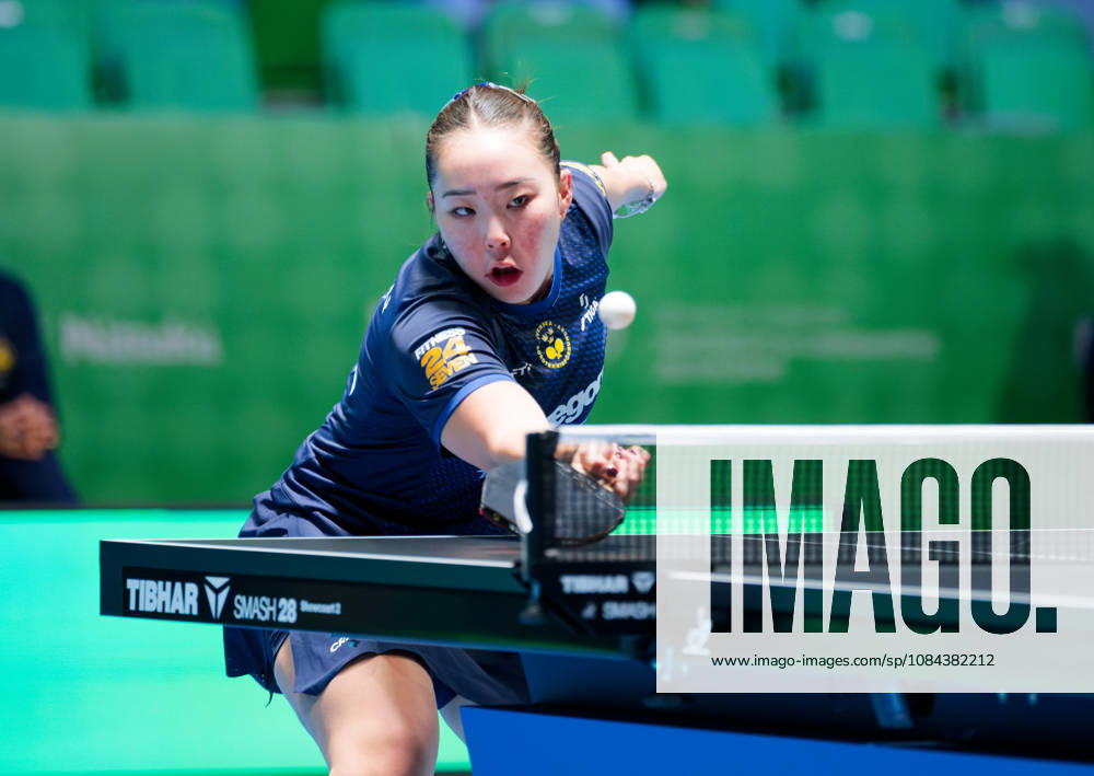 Nomin Baasan of Sweden (photo ms1036b) at the 2026 European Table Tennis Championships in Ljubljana LJUBLJANA, SLOVENIA, OCTOBER 11, 2026 Nomin Baasan of Sweden (photo ms1036b) in action at the European Table Tennis Championships at Stozice Arena in Ljubljana, Slovenia. Photo by Manfred Schillings. Ljubljana, Stozice Arena, Slovenia
