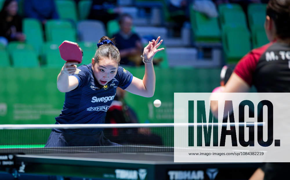 Nomin Baasan of Sweden (photo ms1039b) at the 2026 European Table Tennis Championships in Ljubljana LJUBLJANA, SLOVENIA, OCTOBER 11, 2026 Nomin Baasan of Sweden (photo ms1039b) in action at the European Table Tennis Championships at Stozice Arena in Ljubljana, Slovenia. Photo by Manfred Schillings. Ljubljana, Stozice Arena, Slovenia