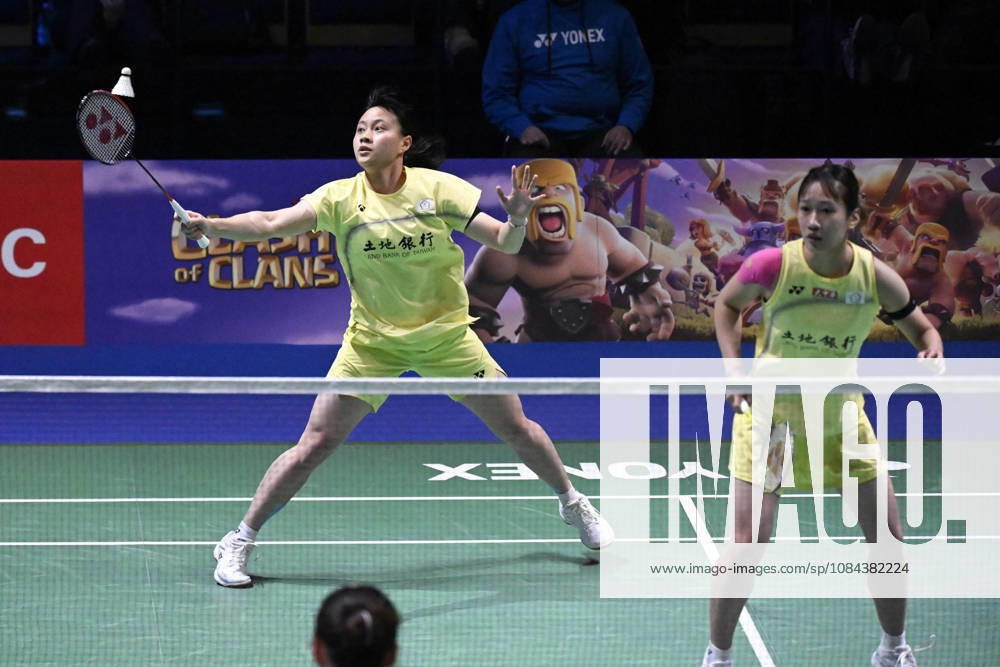 Lin Jhih Yun (L) and Hsu Yin-Hui (R) of Taiwan during their women s doubles match against Chen Fan Shu Tian and Luo Xu Min of China (not pictured) during the finals at the badminton Clash of Clans Arctic Open 2026 tournament in Vantaa, Finland, on October 11, 2026. - ANTTI AIMO-KOIVISTO Finland IOIlkju8EMk