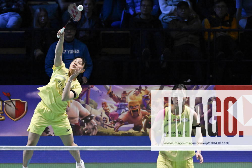 Lin Jhih Yun (L) and Hsu Yin-Hui (R) of Taiwan during their women s doubles match against Chen Fan Shu Tian and Luo Xu Min of China (not pictured) during the finals at the badminton Clash of Clans Arctic Open 2026 tournament in Vantaa, Finland, on October 11, 2026. - ANTTI AIMO-KOIVISTO Finland pHbmSddOYCA