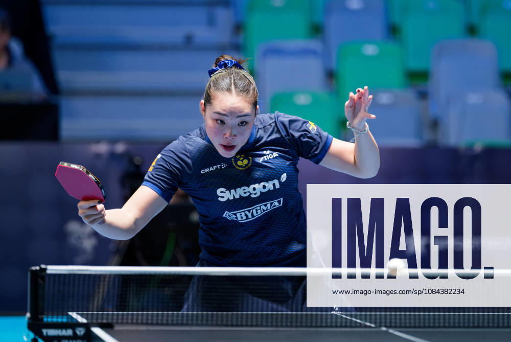 Nomin Baasan of Sweden (photo ms1047b) at the 2026 European Table Tennis Championships in Ljubljana LJUBLJANA, SLOVENIA, OCTOBER 11, 2026 Nomin Baasan of Sweden (photo ms1047b) in action at the European Table Tennis Championships at Stozice Arena in Ljubljana, Slovenia. Photo by Manfred Schillings. Ljubljana, Stozice Arena, Slovenia