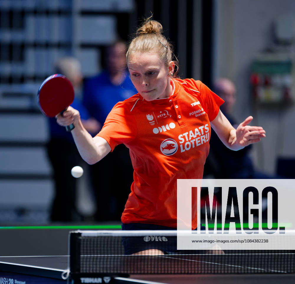 Sanne De Hoop of the Netherlands (photo ms1119b) at the 2026 European Table Tennis Championships in Ljubljana LJUBLJANA, SLOVENIA, OCTOBER 11, 2026 Sanne De Hoop of the Netherlands (photo ms1119b) in action at the European Table Tennis Championships at Stozice Arena in Ljubljana, Slovenia. Photo by Manfred Schillings. Ljubljana, Stozice Arena, Slovenia