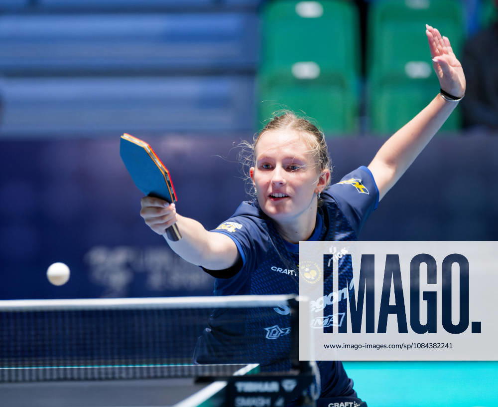 Siri Benjegard of Sweden (photo ms1058b) at the 2026 European Table Tennis Championships in Ljubljana LJUBLJANA, SLOVENIA, OCTOBER 11, 2026 Siri Benjegard of Sweden (photo ms1058b) in action at the European Table Tennis Championships at Stozice Arena in Ljubljana, Slovenia. Photo by Manfred Schillings. Ljubljana, Stozice Arena, Slovenia