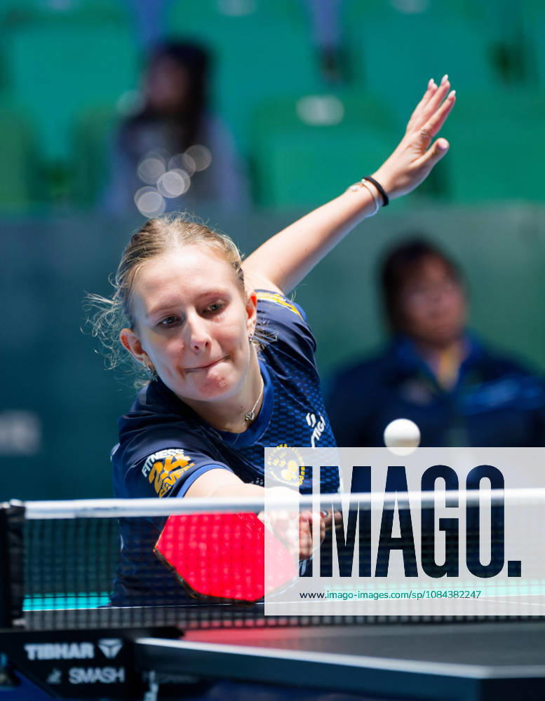 Siri Benjegard of Sweden (photo ms1062b) at the 2026 European Table Tennis Championships in Ljubljana LJUBLJANA, SLOVENIA, OCTOBER 11, 2026 Siri Benjegard of Sweden (photo ms1062b) in action at the European Table Tennis Championships at Stozice Arena in Ljubljana, Slovenia. Photo by Manfred Schillings. Ljubljana, Stozice Arena, Slovenia
