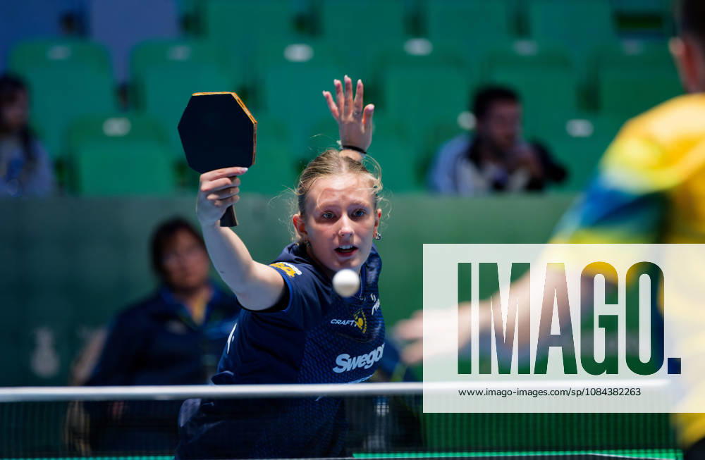Siri Benjegard of Sweden (photo ms1065b) at the 2026 European Table Tennis Championships in Ljubljana LJUBLJANA, SLOVENIA, OCTOBER 11, 2026 Siri Benjegard of Sweden (photo ms1065b) in action at the European Table Tennis Championships at Stozice Arena in Ljubljana, Slovenia. Photo by Manfred Schillings. Ljubljana, Stozice Arena, Slovenia