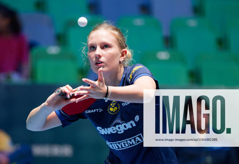 Siri Benjegard of Sweden (photo ms1066b) at the 2026 European Table Tennis Championships in Ljubljana LJUBLJANA, SLOVENIA, OCTOBER 11, 2026 Siri Benjegard of Sweden (photo ms1066b) in action at the European Table Tennis Championships at Stozice Arena in Ljubljana, Slovenia. Photo by Manfred Schillings. Ljubljana, Stozice Arena, Slovenia