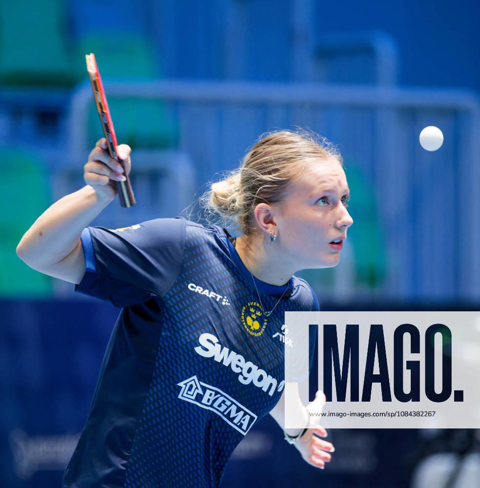 Siri Benjegard of Sweden (photo ms1074b) at the 2026 European Table Tennis Championships in Ljubljana LJUBLJANA, SLOVENIA, OCTOBER 11, 2026 Siri Benjegard of Sweden (photo ms1074b) in action at the European Table Tennis Championships at Stozice Arena in Ljubljana, Slovenia. Photo by Manfred Schillings. Ljubljana, Stozice Arena, Slovenia