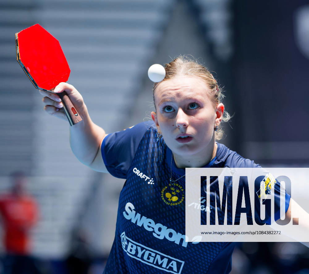 Siri Benjegard of Sweden (photo ms1085b) at the 2026 European Table Tennis Championships in Ljubljana LJUBLJANA, SLOVENIA, OCTOBER 11, 2026 Siri Benjegard of Sweden (photo ms1085b) in action at the European Table Tennis Championships at Stozice Arena in Ljubljana, Slovenia. Photo by Manfred Schillings. Ljubljana, Stozice Arena, Slovenia