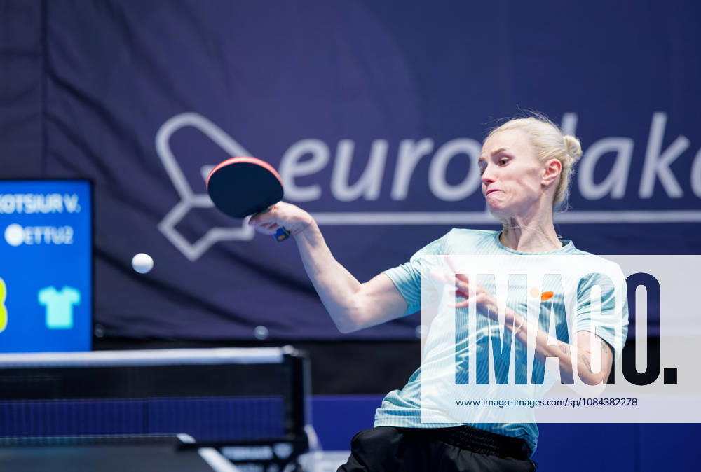 Valeria Kotsiur of Russia (photo ms1054b) at the 2026 European Table Tennis Championships in Ljubljana LJUBLJANA, SLOVENIA, OCTOBER 11, 2026 Valeria Kotsiur of Russia (photo ms1054b) in action at the European Table Tennis Championships at Stozice Arena in Ljubljana, Slovenia. Photo by Manfred Schillings. Ljubljana, Stozice Arena, Slovenia