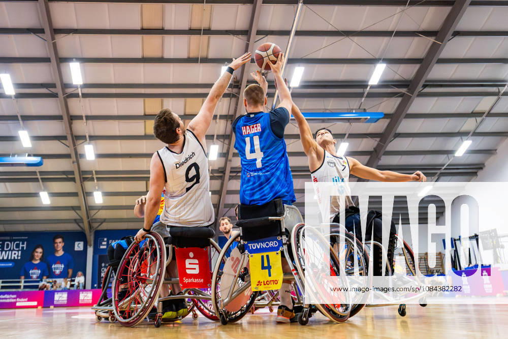 GER, Wheelchair Basketball, Men s and Women s, Season 26–27, Funke Cup, Regular Season, Thuringia Bulls, Spinto Münsterland, Sven Diedrich (Spinto Münsterland), Hubert Hager (Thuringia Bulls), Ilias El Bennay (Spinto Münsterland), 99189 Elxleben, Fit In Recreation Center, Thuringia Sports Hall, Thuringia, Germany
