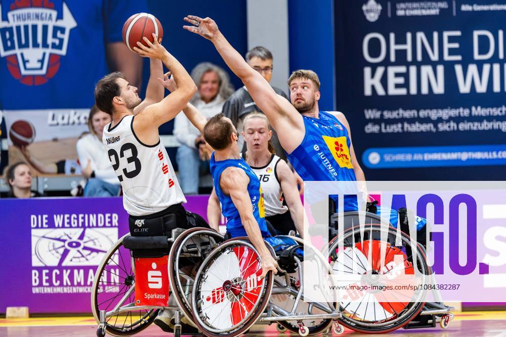 GER, Wheelchair Basketball, Men s and Women s, Season 26–27, Funke Cup, Regular Season, Thuringia Bulls vs. Spinto Münsterland, Sören Müller (Spinto Münsterland), Alexander Budde (Thuringia Bulls), 99189 Elxleben, Fit In Recreation Center, Sports Hall, Thuringia, Germany