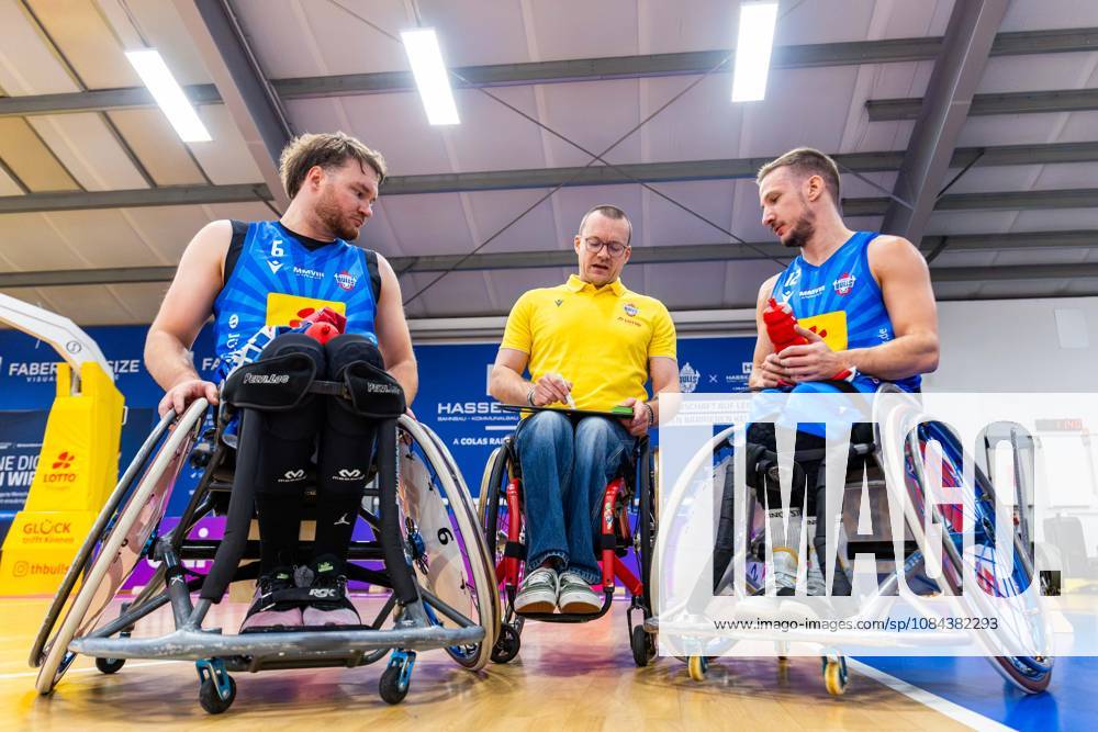 GER, Wheelchair Basketball, Men s and Women s, Season 26–27, Funke Cup, Regular Season, Thuringia Bulls vs. Spinto Münsterland, Lukas Glossner (Thuringia Bulls), Andre Bienek, Jens Eike Albrecht (Thuringia Bulls), 99189 Elxleben, Fit In Recreation Center, Sports Hall, Thuringia, Germany