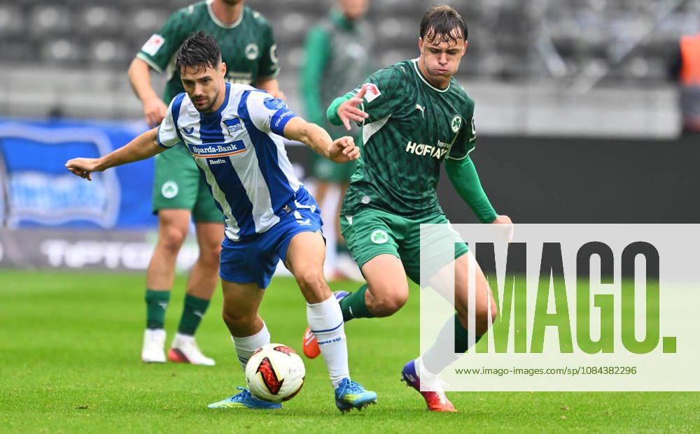 Soccer Season 2026–2027, Matchday 2, Bundesliga, Hertha BSC Berlin vs. SpVgg Greuther Fürth (Kleeblatt), Sports photo by Zink . DFL regulations prohibit any use of photographs as image sequences and or quasi-video; for editorial use only for editorial use only. Josip Brekalo 7, Hertha BSC; Lukas Reich 2, SpVgg Greuther Fürth