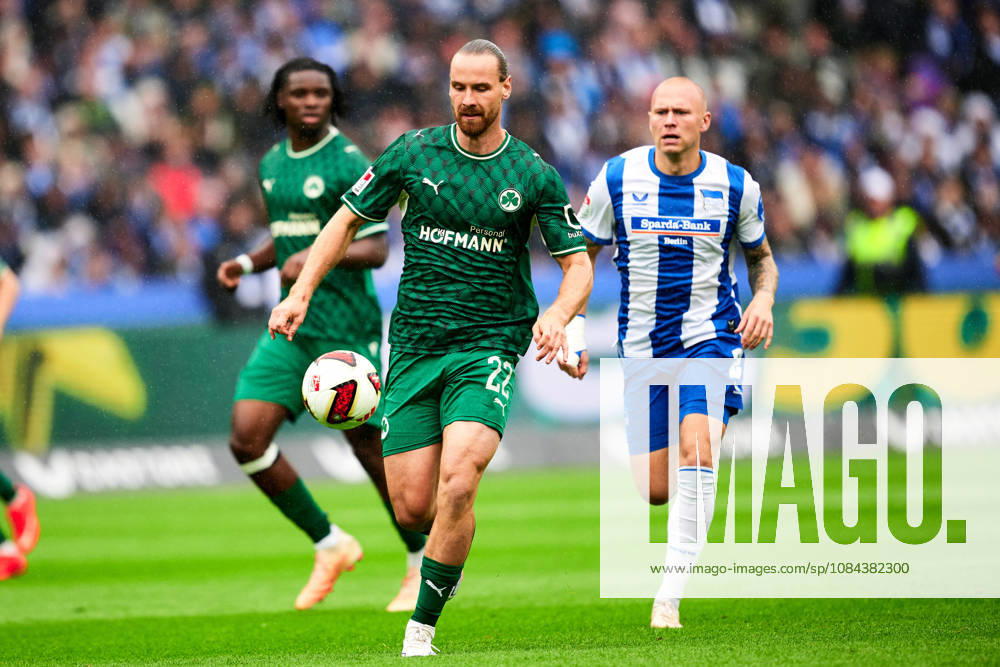Jannis Heuer, Greuther Fürth, 22, GER, Hertha BSC vs. SPVGG Greuther Fürth, 2. Bundesliga, 2026–27 season, Matchday 7, October 11, 2026 DFL regulations prohibit any use of photographs as image sequences and or quasi-video GER, Hertha BSC vs. SPVGG Greuther Fürth, 2. Bundesliga, 2026–27 season, Matchday 7, October 11, 2026, Berlin
