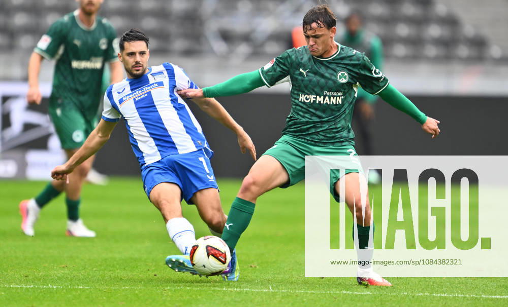 Soccer Season 2026–2027, Matchday 2, Bundesliga, Hertha BSC Berlin vs. SpVgg Greuther Fürth (Kleeblatt), Sports photo by Zink . DFL regulations prohibit any use of photographs as image sequences and or quasi-video; for editorial use only for editorial use only. Josip Brekalo 7, Hertha BSC; Lukas Reich 2, SpVgg Greuther Fürth