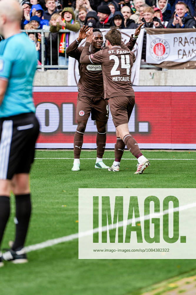 Germany Soccer 2. Bundesliga 2026–27, Matchday 7: FC St. Pauli vs. Karlsruher SC at Millerntor Stadium, Hamburg. St. Pauli 1–0. Goal for FC St. Pauli by Abdoulie Ceesay. FC St. Pauli, 9; Connor Metcalfe, FC St. Pauli, 24