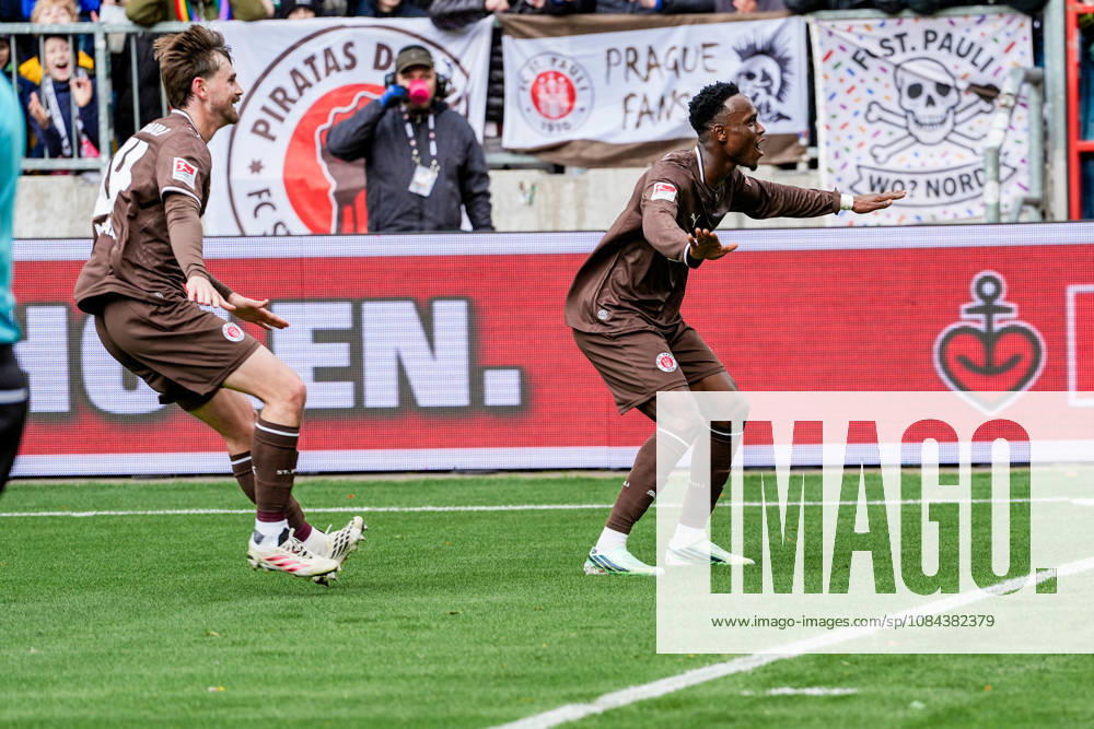 Germany Soccer 2. Bundesliga 2026–27, Matchday 7: FC St. Pauli vs. Karlsruher SC at Millerntor Stadium, Hamburg. St. Pauli 1–0. Goal for FC St. Pauli by Abdoulie Ceesay. FC St. Pauli, 9; Connor Metcalfe, FC St. Pauli, 24