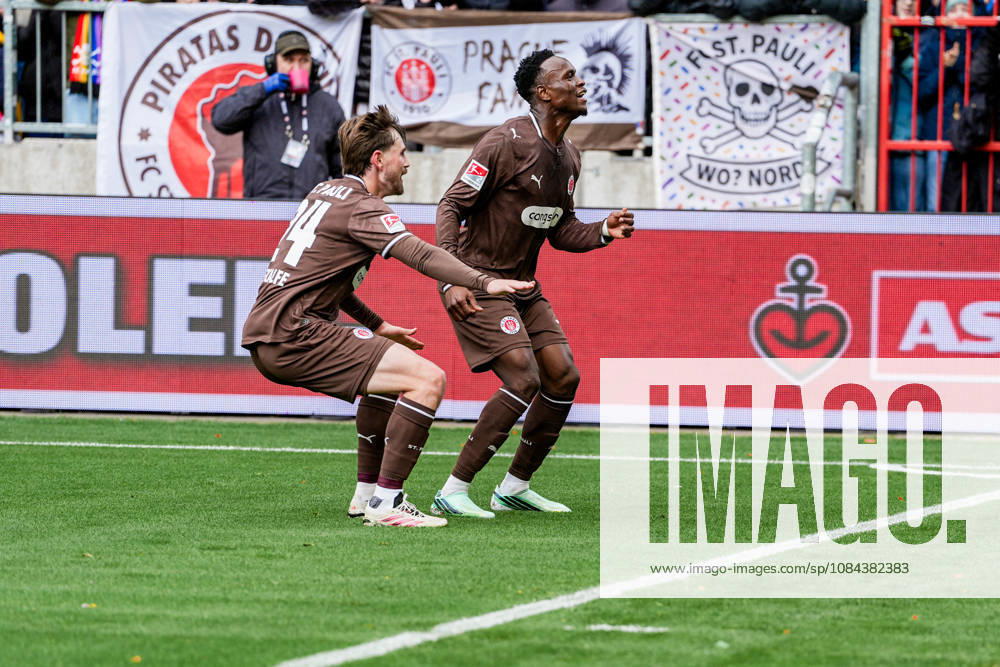 Germany Soccer 2. Bundesliga 2026–27, Matchday 7: FC St. Pauli vs. Karlsruher SC at Millerntor Stadium, Hamburg. St. Pauli 1–0. Goal for FC St. Pauli by Abdoulie Ceesay. FC St. Pauli, 9; Connor Metcalfe, FC St. Pauli, 24